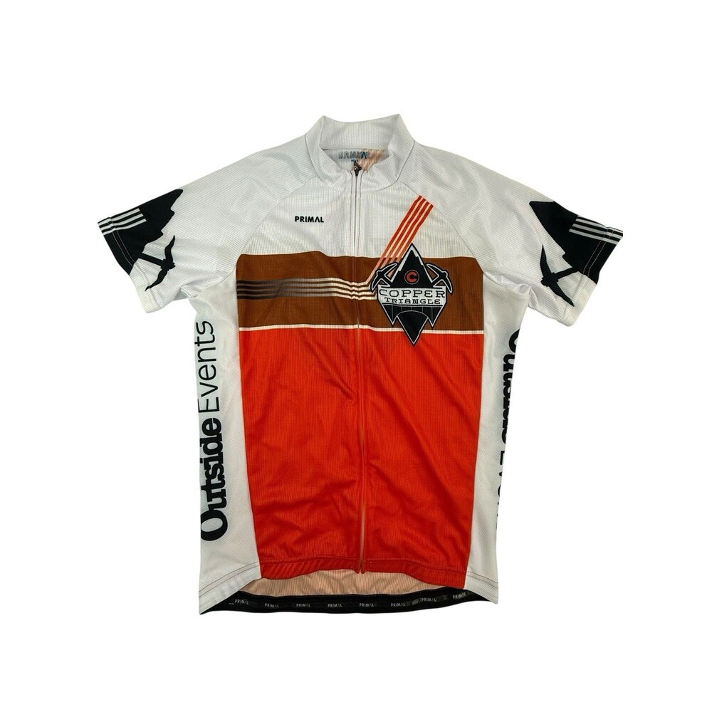 Primal Cycling Race Jersey Adult Men Small Copper Triangle Outside Full Zip